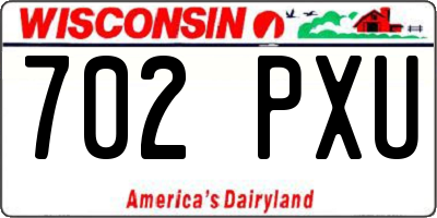 WI license plate 702PXU