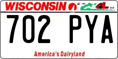 WI license plate 702PYA