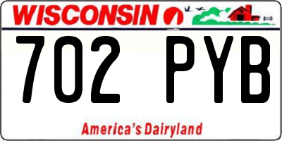 WI license plate 702PYB