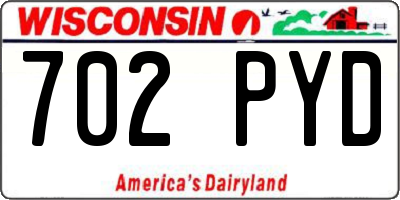 WI license plate 702PYD