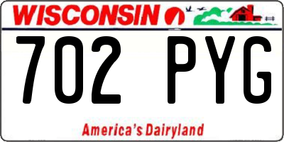WI license plate 702PYG