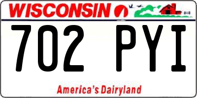 WI license plate 702PYI
