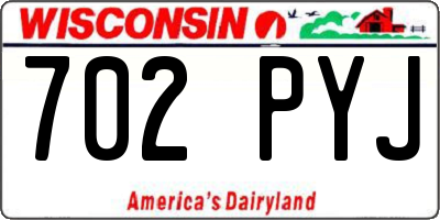 WI license plate 702PYJ