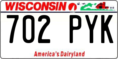 WI license plate 702PYK