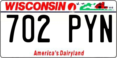 WI license plate 702PYN