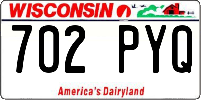 WI license plate 702PYQ