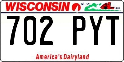 WI license plate 702PYT