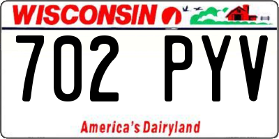 WI license plate 702PYV