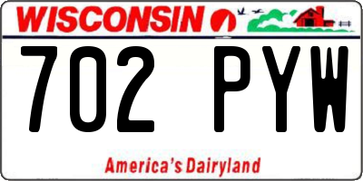 WI license plate 702PYW