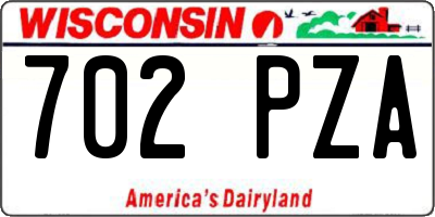 WI license plate 702PZA
