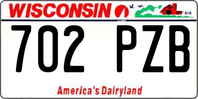 WI license plate 702PZB