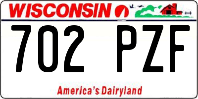 WI license plate 702PZF