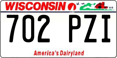 WI license plate 702PZI