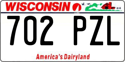 WI license plate 702PZL