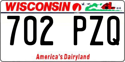 WI license plate 702PZQ