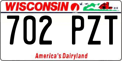 WI license plate 702PZT