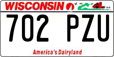 WI license plate 702PZU