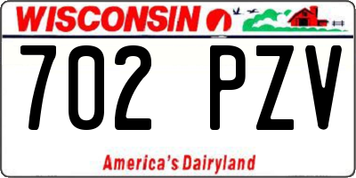 WI license plate 702PZV