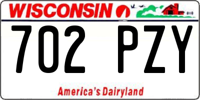 WI license plate 702PZY
