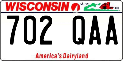 WI license plate 702QAA