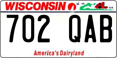 WI license plate 702QAB