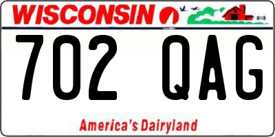 WI license plate 702QAG