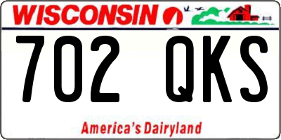 WI license plate 702QKS