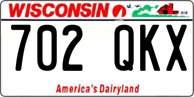 WI license plate 702QKX