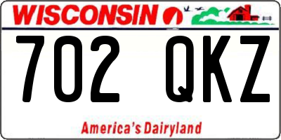WI license plate 702QKZ