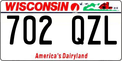 WI license plate 702QZL