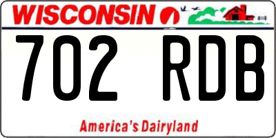 WI license plate 702RDB