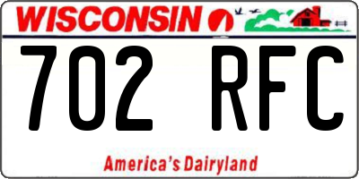 WI license plate 702RFC