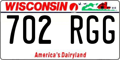 WI license plate 702RGG