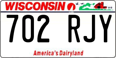 WI license plate 702RJY