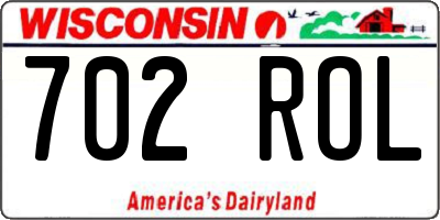WI license plate 702ROL