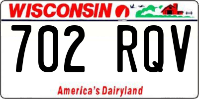 WI license plate 702RQV
