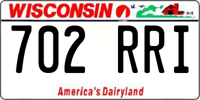 WI license plate 702RRI