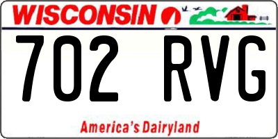WI license plate 702RVG