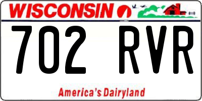 WI license plate 702RVR