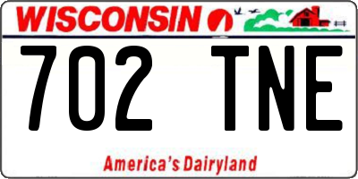 WI license plate 702TNE
