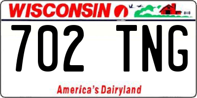WI license plate 702TNG