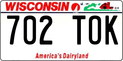 WI license plate 702TOK