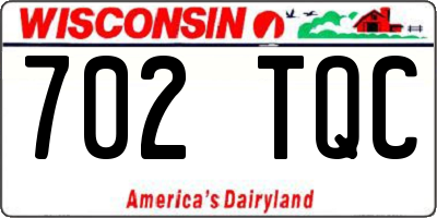 WI license plate 702TQC