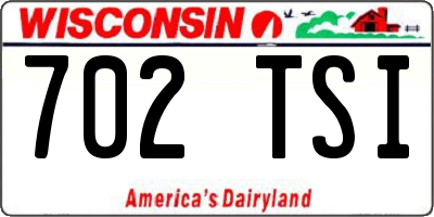 WI license plate 702TSI
