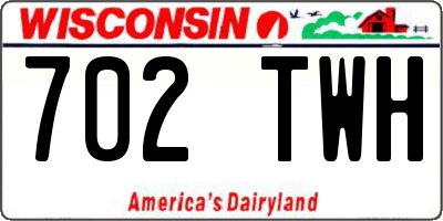 WI license plate 702TWH