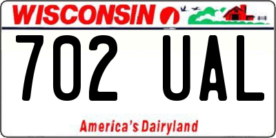 WI license plate 702UAL
