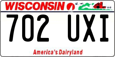 WI license plate 702UXI