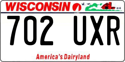 WI license plate 702UXR