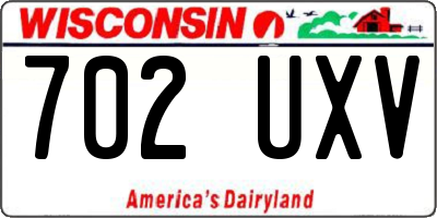 WI license plate 702UXV