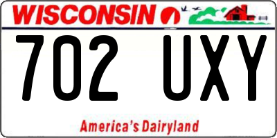 WI license plate 702UXY